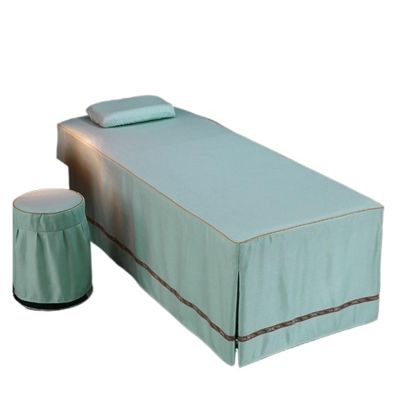 88JUNYh Professional Lash Bed Cover Beauty Salon Massage Table Bed Sheet with Hole Bedskirt Skin-Friendly Massage Sheet SPA Full Cover(Light Blue-1,Square Head 70x185cm)