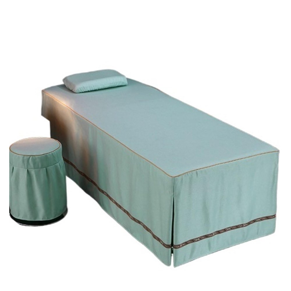 88JUNYh Professional Lash Bed Cover Beauty Salon Massage Table Bed Sheet with Hole Bedskirt Skin-Friendly Massage Sheet SPA Full Cover(Light Blue-1,Square Head 70x185cm)