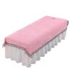 88JUNYh Professional Lash Bed Cover Velvet Massage Table Bed Sheet SPA Bedspread for Beauty Salon Thick Warm Bed Sheets Bed Cover(Lace Pink,120x200 no Hole) view 1