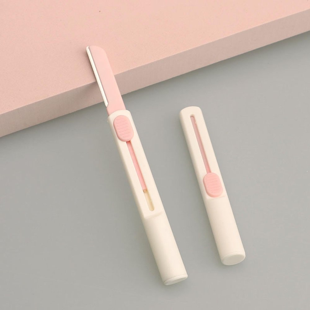 CHUGUIHAU Eyebrow Trimmer Portable Telescopic Eyebrow Trimmer Stainless Steel Eyebrow Shaver Beauty Tool