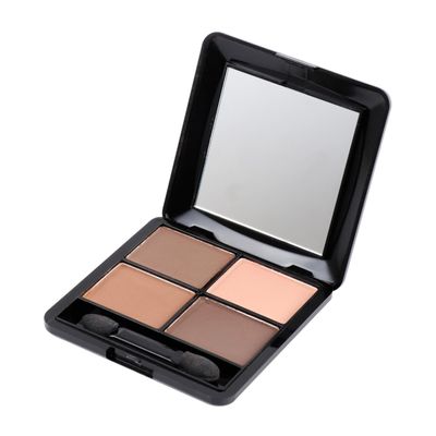 Beaupretty 4 Colors Matte Eyeshadow Palette Elegant Brown Blendable Makeup for Skin Types Includes Mirror and Sponge Applicator