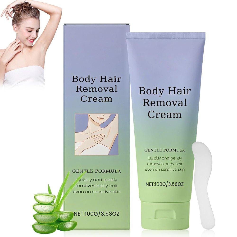 Body Hair Removal Cream with Spatula Applicator, Hair Removal Cream For Sensitive Skin, Gentle Formula, for All Skin