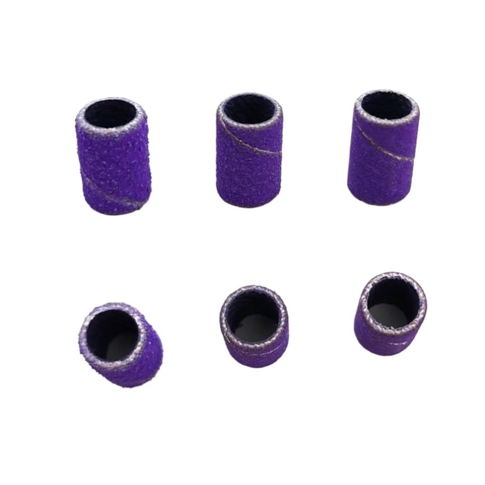 100pcs/Bag Purple Sanding Bands Nail Drill Bit Accessories Gel Removal Nails Care Polishing Tool(F(240))