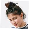 DECORNIJIA 3pcs Leather Hair Bun Holder with Stick Oval Shape Hair Pin for Daily Use view 2