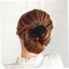 DECORNIJIA 3pcs Leather Hair Bun Holder with Stick Oval Shape Hair Pin for Daily Use view 3