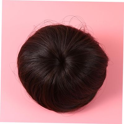 HONMEET Synthetic Hair Bun Wig Hair Chignon Ring Tool Dark Brown Creative Headdress for Easy Styling 1 Piece
