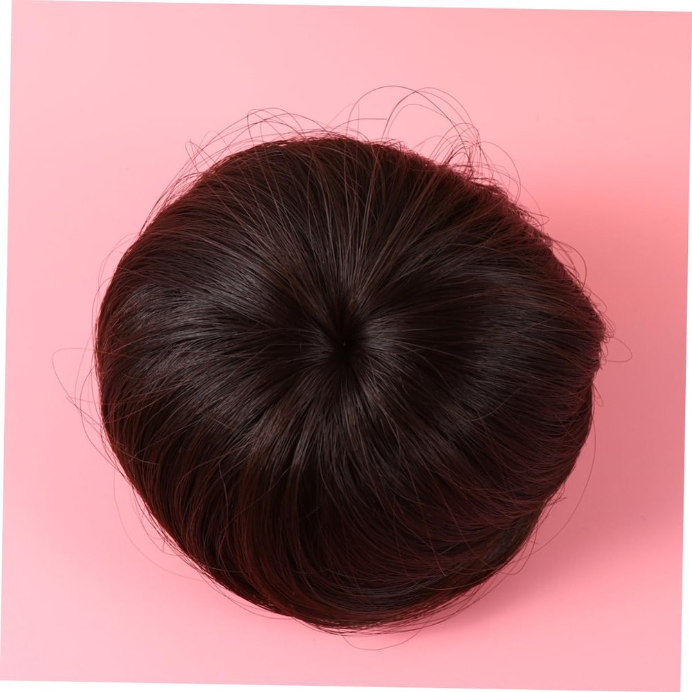 HONMEET Synthetic Hair Bun Wig Hair Chignon Ring Tool Dark Brown Creative Headdress for Easy Styling 1 Piece