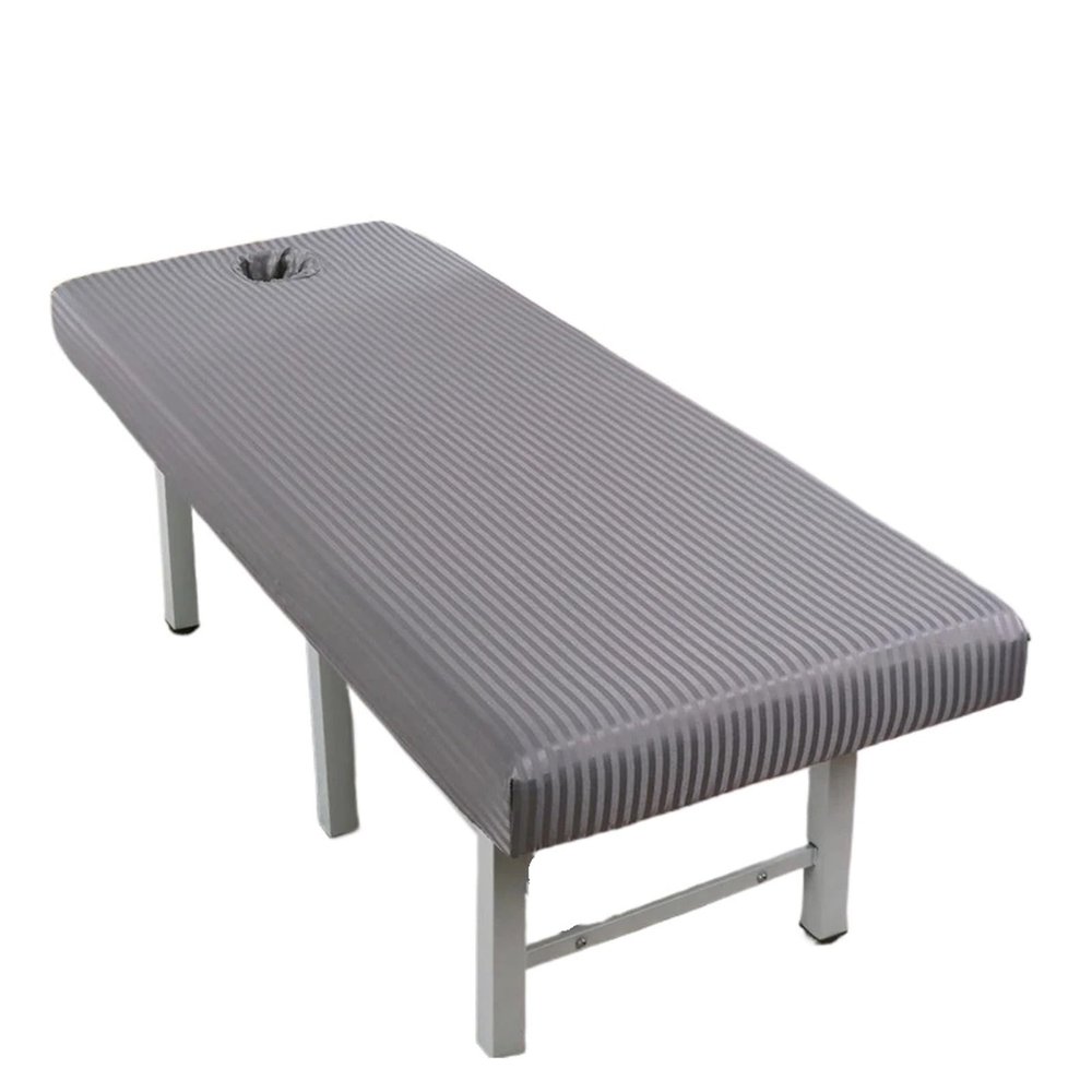 88JUNYh Professional Lash Bed Cover Massage Table Bed Cove Elastic Cosmetic Beauty Salon Elastic Bedsheet Sheets Band Massage Cosmetic SPA Bed Cover with Face Hole(Grey,185x70)