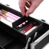 DESIGNSCAPE3D 3 in 1 Rolling Makeup Train Case with Wheels  Aluminum Pink Cosmetic Trolley Organizer for Beauty, Hair, Nail, Tattoo Supplies  Lockable Storage Box for Professionals & Travel view 4