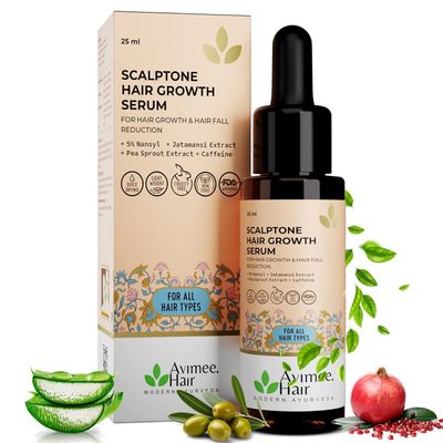 A.v.i.m.e.e Herbal Scalptone Hair Growth Serum | Scientifically Proven Formula | Enriched with Nansyl & Green Tea Extract | For Hair Growth & Hair Fall Reduction 25 ml.