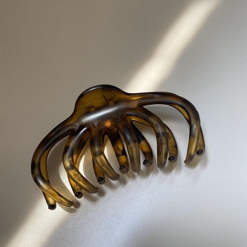 3 Pcs Octopus Hair Claw Clip for Women,Non-Slip Large Claw Clips Stylish Hair Accessories for Long Thick Thin Hair,Brown