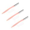 Beaupretty 3Pcs Stainless Steel Eyebrow Razors Set Pink Plastic Handle Eyebrow Trimmers for Women Precision Shaping Tools Protective Cover view 1