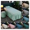 88JUNYh Professional Lash Bed Cover Beauty Salon Massage Table Bed Sheet with Hole Bedskirt Skin-Friendly Massage Sheet SPA Full Cover(Blue-1,Square Head 70x185cm) view 2