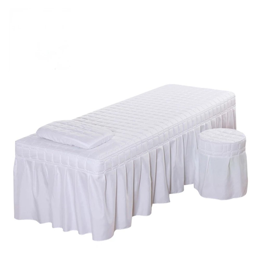 88JUNYh Professional Lash Bed Cover Bed Sheet Beauty Salon Massage Table Bed Mattress Ultra Soft SPA Bed Cover with Hole Multi Size Colors(White,185x70 bedskirt only)