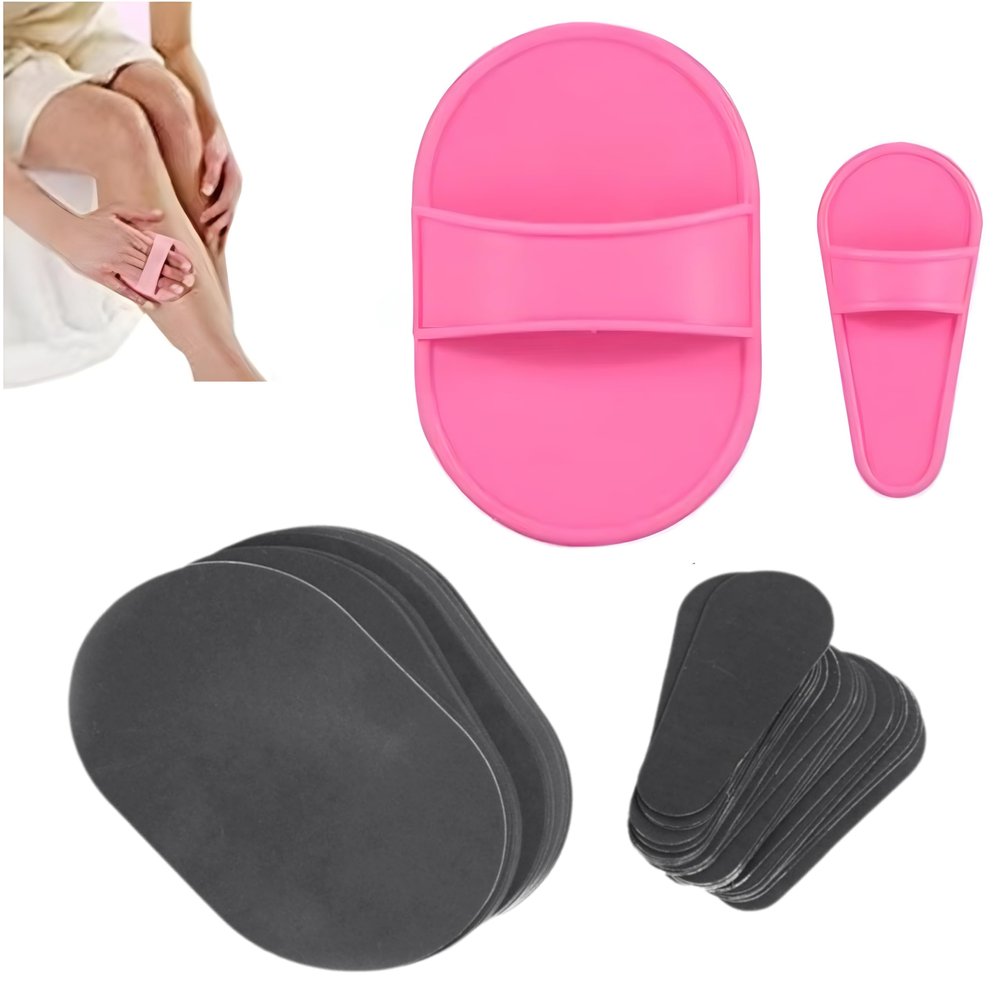 100pcs Hair Remover Buffer Refill Pads, 2 Sizes for Leg, Bikini, Facial, Armpit Hair Removal, Manual Exfoliation and Hair Removal Replaceable Fine Sandpaper