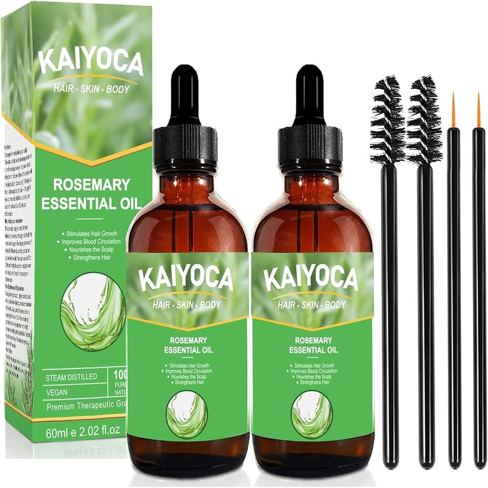 Pure Natural Rosemary Essential Oils, Hair Growth Scalp Oil for Dry Damaged Hair, Hair Loss Treatmen (2 Pack)
