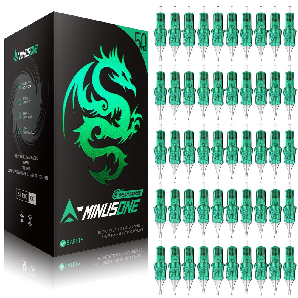 A-minusone 50Pcs 12RL Mixed Size Tattoo Needles #12 Standard 10Pcs each of 3RL, 5RL, 7RL, 9RL, 11RL Round Liner Assorted Disposable Tattoo Cartridge Needle Pro Sterilization & Safety for Tattoo Pen