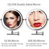 8" Rechargeable Wall-Mounted LED Makeup Mirror, 3 Color Modes, 1X/5X Magnification, Touch Screen, Dimming, USB Charging, 360 Swivel(1X/10X) view 2
