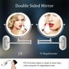 8" Rechargeable Wall-Mounted LED Makeup Mirror, 3 Color Modes, 1X/5X Magnification, Touch Screen, Dimming, USB Charging, 360 Swivel(1X/7X) view 2