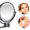 8" Wall Mounted USB Rechargeable Makeup Mirror, 1X/5X Magnification, LED Lighted Touch Screen, 360 Swivel Vanity Mirror, Black view 2