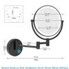 8" Wall Mounted USB Rechargeable Makeup Mirror, 1X/5X Magnification, LED Lighted Touch Screen, 360 Swivel Vanity Mirror, Black view 4