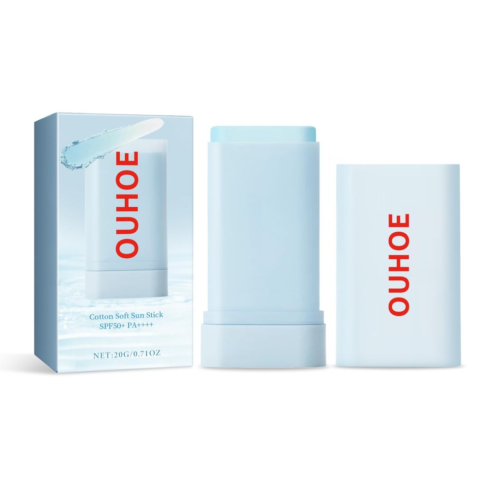 Mineral Sunscreen Stick with Zinc Oxide SPF 50+, Face Sunscreen Stick, Transparent Texture, Moisturizing and Refreshing, Non-Sticky, Comfortable Skin Feel, Easy to Apply, Waterproof
