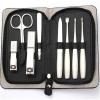 LBGMEIG Black Rectangle Manicure Set Stainless Steel Ear Pick Nail Manicure Tool Travel Carrying Bag (8-Piece Set) Nail Clipper Set view 1