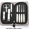 LBGMEIG Black Rectangle Manicure Set Stainless Steel Ear Pick Nail Manicure Tool Travel Carrying Bag (8-Piece Set) Nail Clipper Set view 2