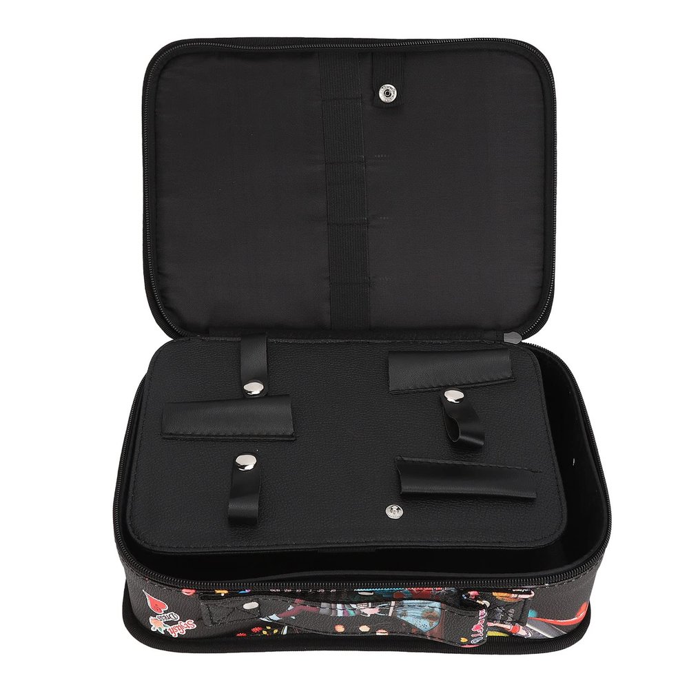 Barber Carrying Case | Stylist Tool Organizer for Scissors/Combs/Hair Clippers | Large Capacity & Sturdy ABS + PU + Canvas Material | Multifunction Travel Bag