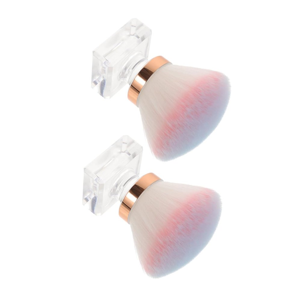 Beaupretty 2pcs Mushroom Head Paint Brush for Nail Dust Removal Soft Bristle Fingernail Brush for Manicure Supplies