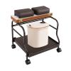 YUMIONB Portable Pedicure Foot Rest Cart, Pedicure Chair for Nail Tech with Storage Shelf & 4 Universal Wheels Footrest Stand Message Table Nail Table for Beauty Parlors, Medical Clinics (Coffee) view 1