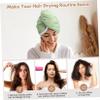 OUNONA 2Pcs Quick Dry Hair Towel Wrap Super Absorbent Coral Fleece Hair Drying Hat Comfortable Stylish Hair Turban for Home Travel Sports Yoga view 3