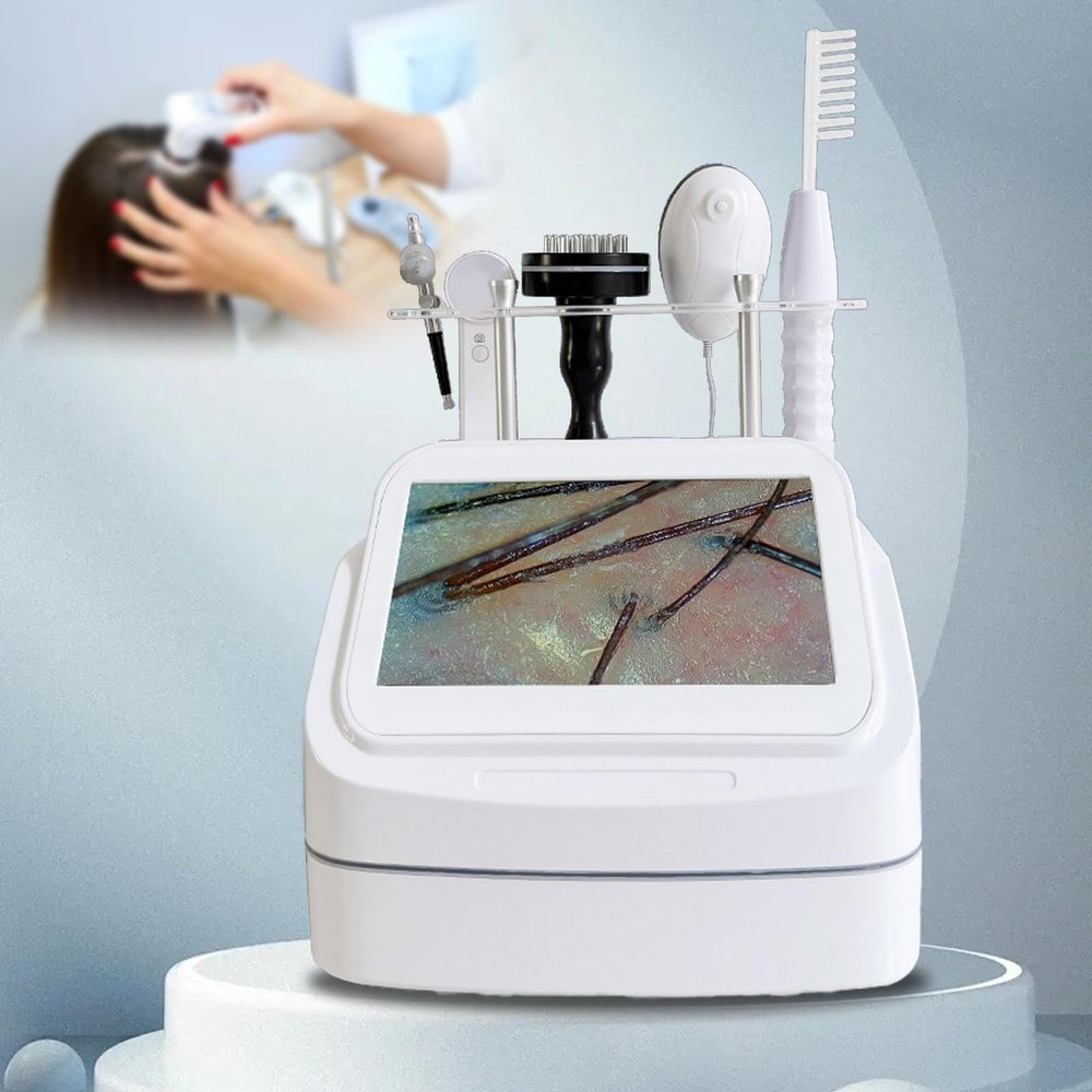 Professional scalp detector 5-in-1, 70X-200X lens for deep analysis of scalp and hair follicles, universal hair health analyzer for home salons