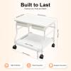 YUMIONB Portable Pedicure Foot Rest Cart, Pedicure Chair for Nail Tech with Storage Shelf & 4 Universal Wheels Footrest Stand Message Table Nail Table for Beauty Parlors, Medical Clinics (White) view 2