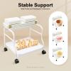 YUMIONB Portable Pedicure Foot Rest Cart, Pedicure Chair for Nail Tech with Storage Shelf & 4 Universal Wheels Footrest Stand Message Table Nail Table for Beauty Parlors, Medical Clinics (White) view 3