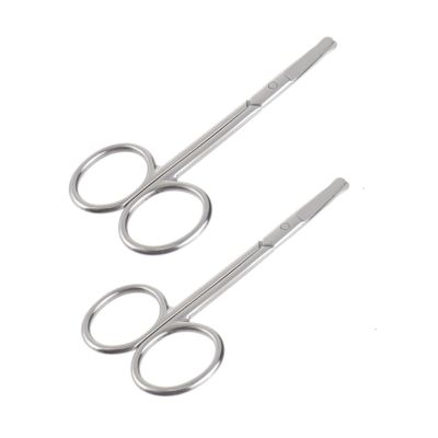 SAFIGLE 2pcs Precision Eyebrow Trimmer Nose Hair Scissors Professional Hair Scissors for Face Brow Care