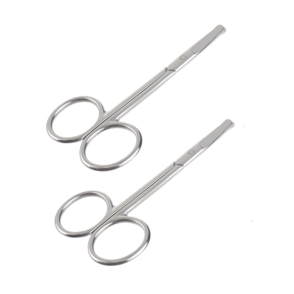 SAFIGLE 2pcs Precision Eyebrow Trimmer Nose Hair Scissors Professional Hair Scissors for Face Brow Care