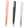 DEARMAMY 3pcs Professional Eyebrow Tweezers Comb Stainless Steel Makeup Tools for Women Easy to Use view 1