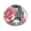 Eiffel Tower Rose Flower Print Elastic And Reusable Hair Bath Caps Double Waterproof Layers Bathing Hat view 1