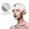 Eiffel Tower Rose Flower Print Elastic And Reusable Hair Bath Caps Double Waterproof Layers Bathing Hat view 4