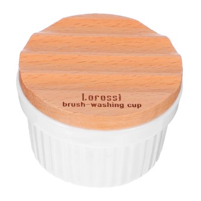 Beaupretty Multi-function Nail Art Cup Ceramic Brush Rinser for Salon Use Quick Durable Cleaning Mini Bowl with Strainer Nail Glitter and Brush Cleaning