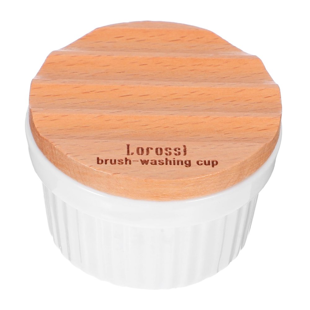 Beaupretty Multi-function Nail Art Cup Ceramic Brush Rinser for Salon Use Quick Durable Cleaning Mini Bowl with Strainer Nail Glitter and Brush Cleaning