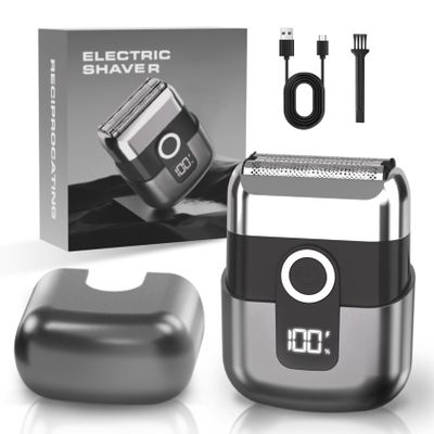 LYRSLF Electric Foil Shavers for Men: Mini Electric Razor, Foil Shaver for Face, IPX7 Waterproof Wet Dry Cordless Razor with 3 Floating Blades, LED Display for Travel & Home, USB Type C