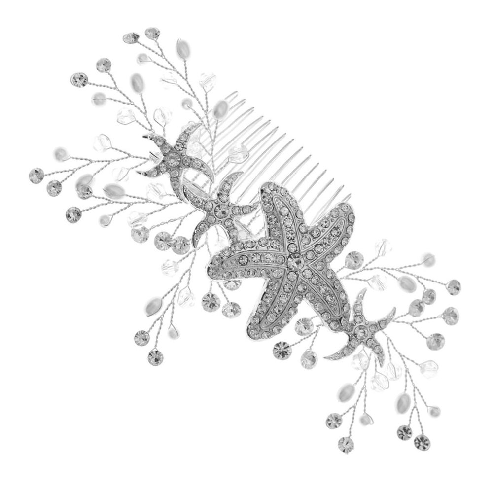 Beaupretty 1pc Beach Wedding Hair Comb Rhinestones and Pearls Elegant Hair Accessories for Brides and Flower Girls for Special Occasions and Parties Hs-js