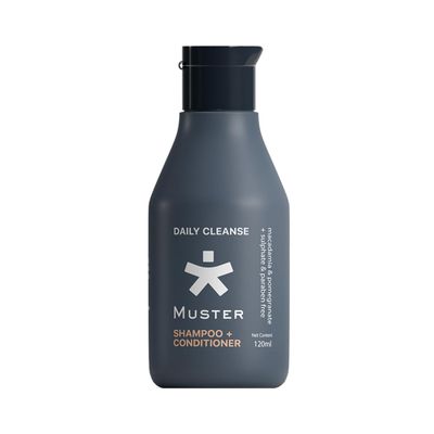 M.u.s.t.e.r Deep Cleanse Shampoo Plus Conditioner for Men | Sulphate Free and Paraben Free | Macadamia and Pomegranate Extracts | 2-in-1 Shampoo+Conditioner For Nourishing For All Hair Types 120ml.