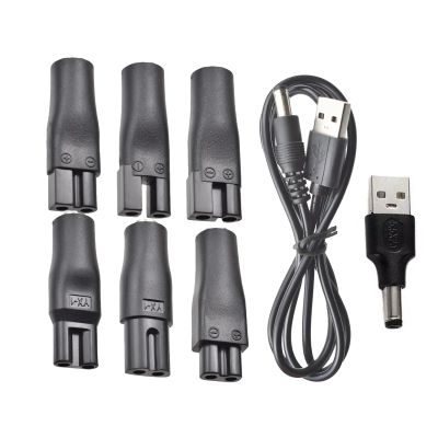 1x Power Cord 5V And 7x USB Charger AdapterCompatible For Norelco Razors & Beard Trimmers And Others 5521 Adapter Charging Line