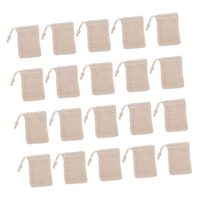 Beaupretty 20pcs Cotton Linen Soap Net Bags with Drawstring for and Foaming for Handmade Soap Bathing and Item Organization