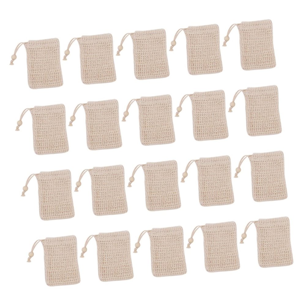 Beaupretty 20pcs Cotton Linen Soap Net Bags with Drawstring for and Foaming for Handmade Soap Bathing and Item Organization