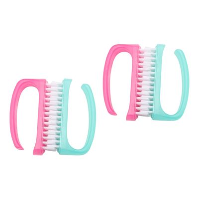 ARTSEWPLY 4Pcs Durable Nail Scrubbing Brush for Home Manicure Convenient Cleaning Tool for Removing Dirt and Stains Nails Comfortable Handle Design Random Colors Random Color