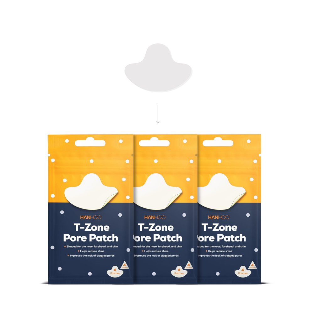 HANHOO T-Zone Pore Patch Bundle, 12 Pore Patches, 12 Triangle Blemish Patches, Improves Look of Clogged Pores, Mattifies, Shrinks Pimples on T-Zone, Blackhead and Acne Treatment, Korean Skincare